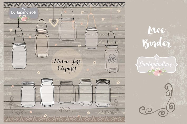 Mason jar cliparts