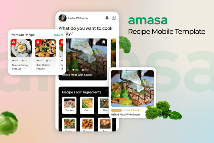  Amasa - Food Recipe Mobile Template