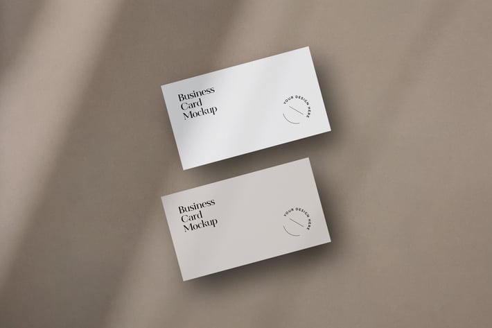 Floating Business Cards Mockup with Shadow Overlay