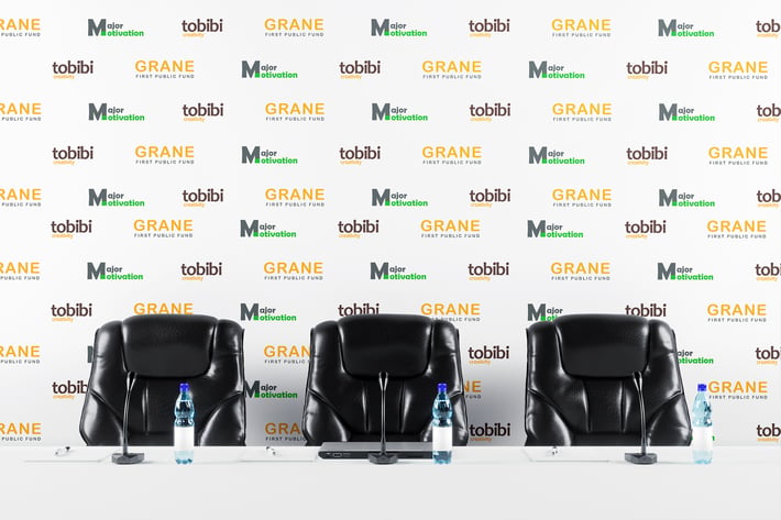 Press Conference Backdrop Banner Mockup