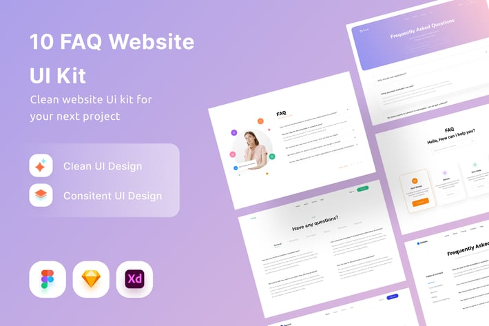 10 FAQ Website UI Kit