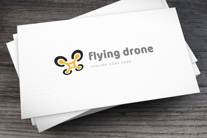 Flying Drone Logo Template