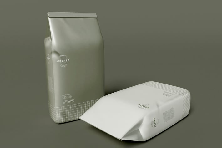 Two Paper Coffee Bags Mockup