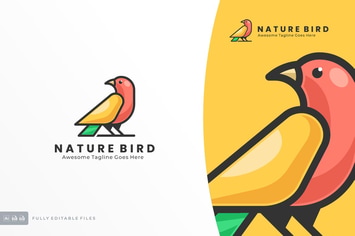 Simple Modern Bird Color Logo template