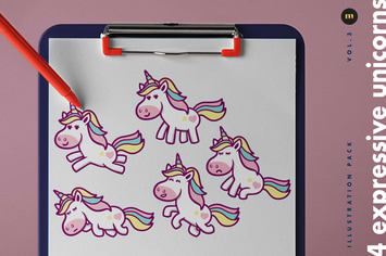 4 Expressive Unicorn Illustrations