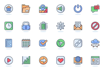 User Interface Flat Line Web Icons Set