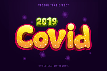 Covid 19 Text Effect - With Cartoon Style
