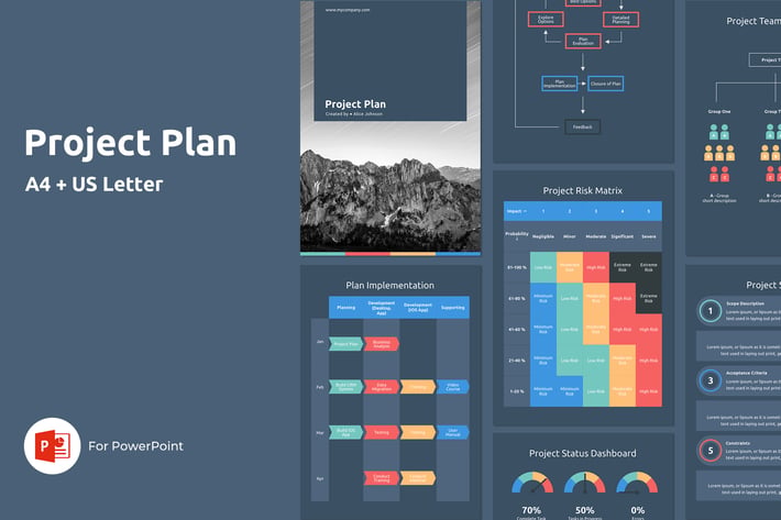 Project Plan - A4 Vertical PowerPoint Template 