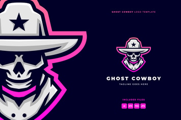 Ghost Cowboy Logo Template
