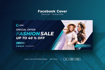Online Fashion Sale Facebook Cover Template