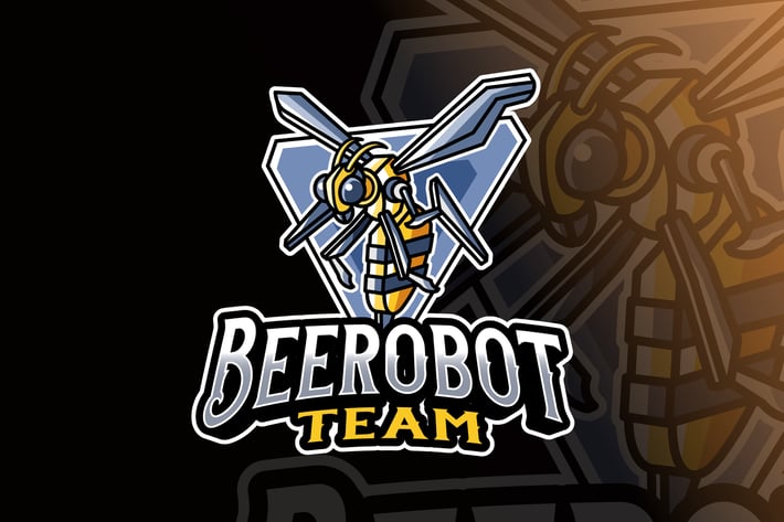 Bee Robot Logo Template