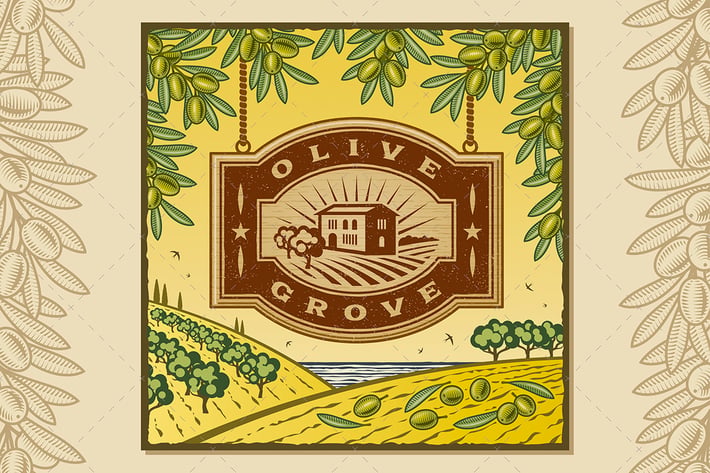 Retro Olive Grove