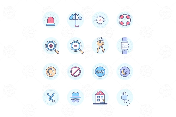 Security & data protection - line icons set