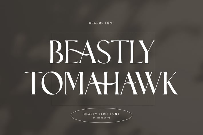 Beastly Tomahawk Classic Serif Font