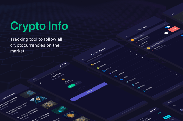 Crypto info - Tracking Tool Crypto market Sketch