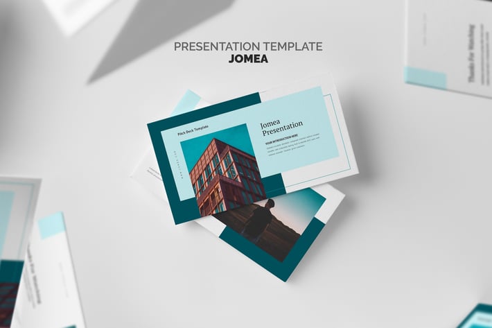 Jomea : Cyan Color Tone Pitch Deck Powerpoint