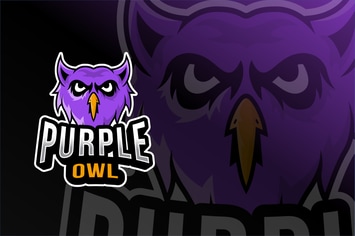 Purple Owl Esport Logo Template