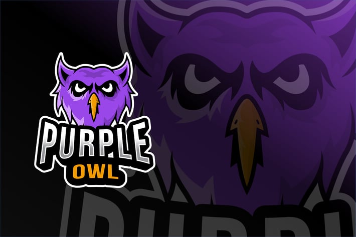 Purple Owl Esport Logo Template