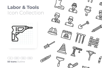 Labor and Tools Outline Icon