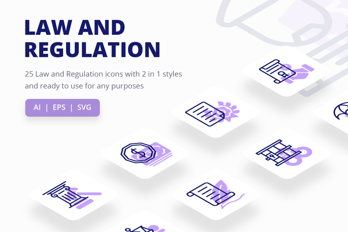 Law and Regulation Icons (Line and Solid)
