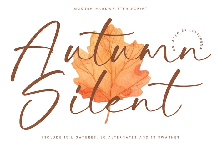 Autumn Silent  Modern Handwritten Script