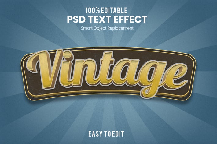 Vintage 3D Text Effect 