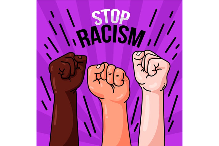 Raising Fists Stop Racism 