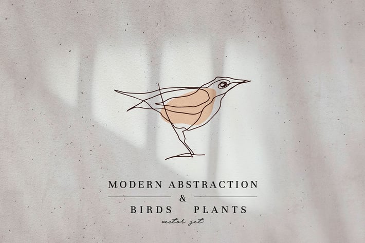 Modern Abstraction Birds & Plants