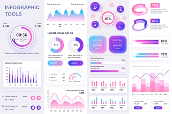 Gradient Infographics Template Vector Design