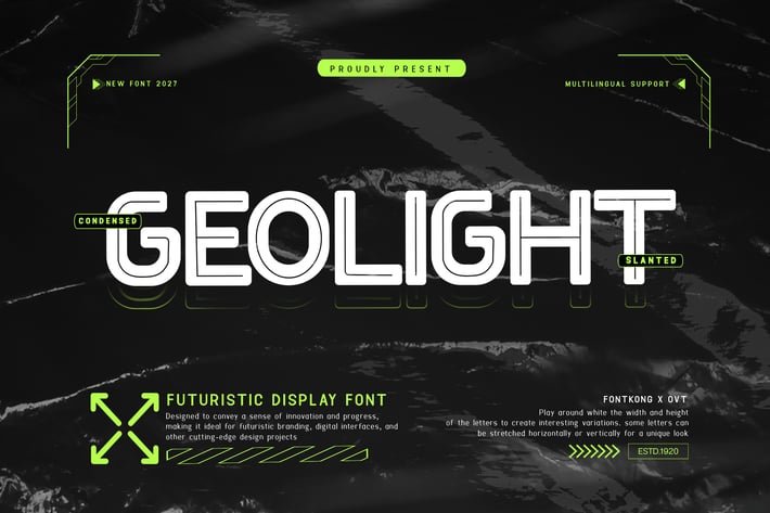 Geolight - Futuristic Display Font