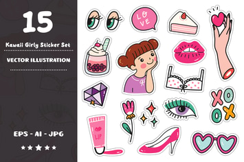 Kawaii Girly Sticker Set