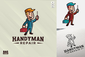Handyman Vintage Mascot Logo