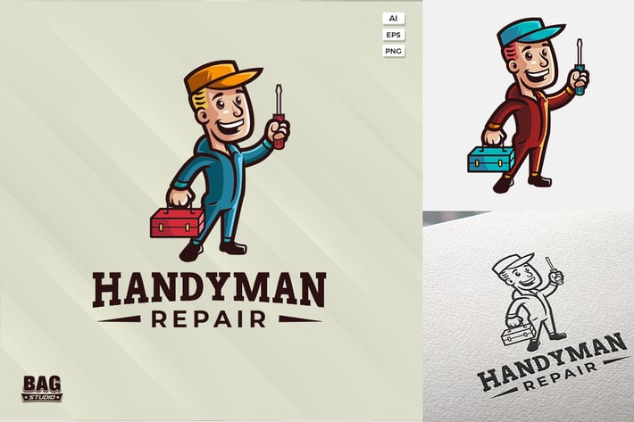 Handyman Vintage Mascot Logo