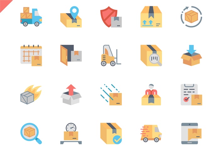 Simple Set Shipping Flat Icons
