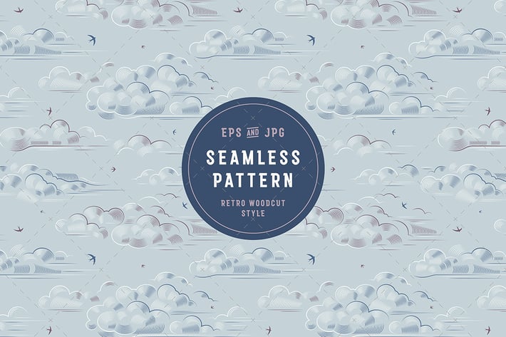 Vintage Seamless Clouds Pattern