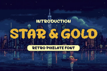 Star & Gold - Modern Retro Pixelate Game Font 