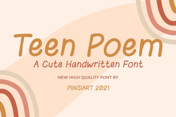 Teen Poem - Cute handwritten font