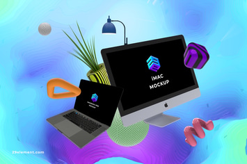 iMac Macbook Pro Web Mockup - MK