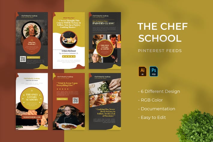 Chef School | Pinterest Post Template