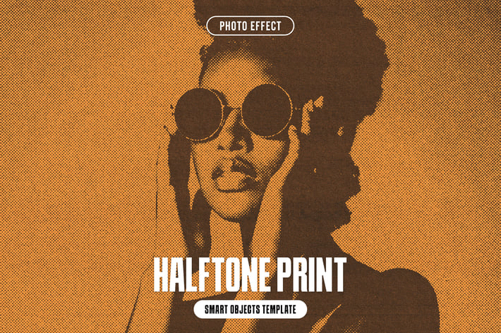 Halftone Print Photo Effect