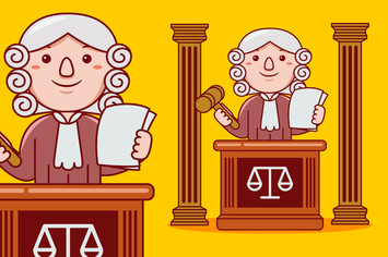 Judge Profession Cartoon Vector