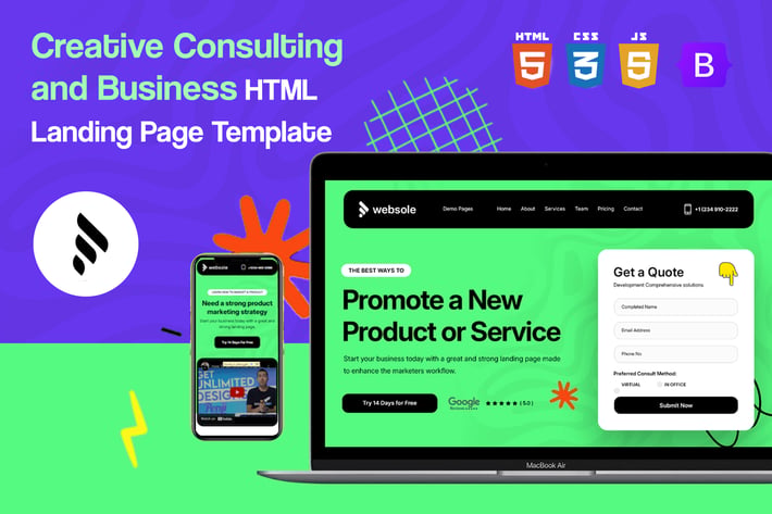 Websole - Creative and Business HTML Landing Page 