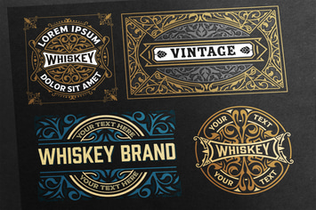 Set of 4 vintage labels  ready for packing