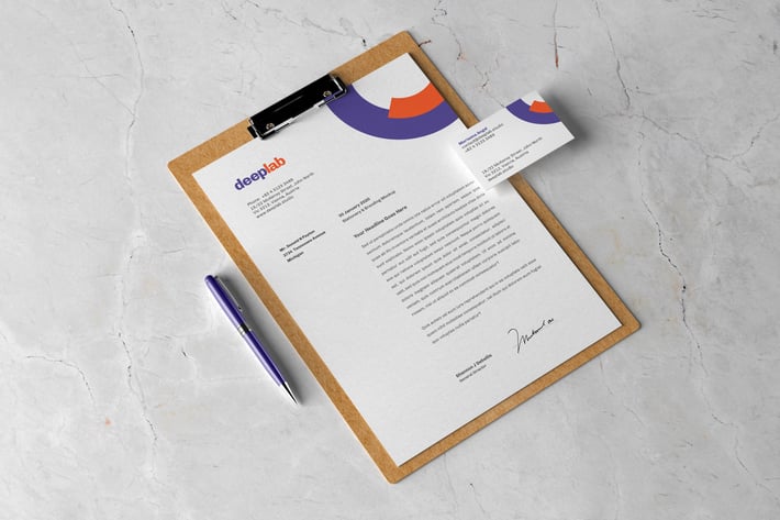 Stationery Branding Mockup with Clipboard
