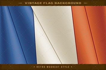 Vintage Flag Of France. Close-up Background