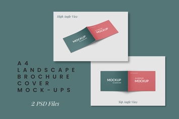 Landscape A4 Brochure Cover Mockups