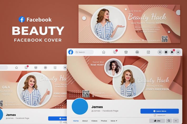 Facebook Cover 3D Fluid - Beauty and Lifestyle
