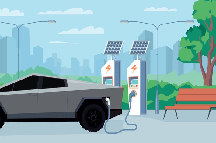 Electric Refueling - Illustration Background