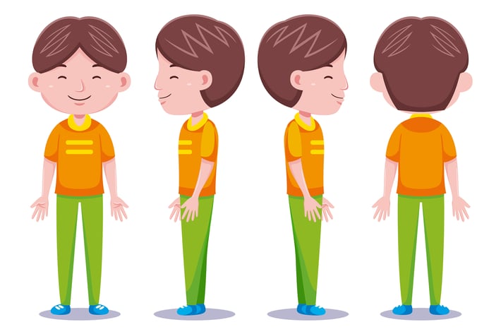 Cute boys character in different poses #3