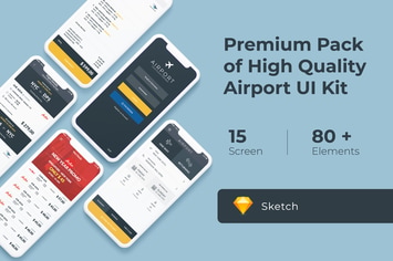 Flight and Ticket Booking UI KIT for Sketch